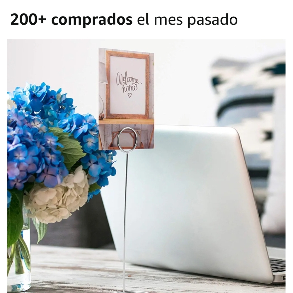 Elegant Photo Holder with Blue and White Flowers